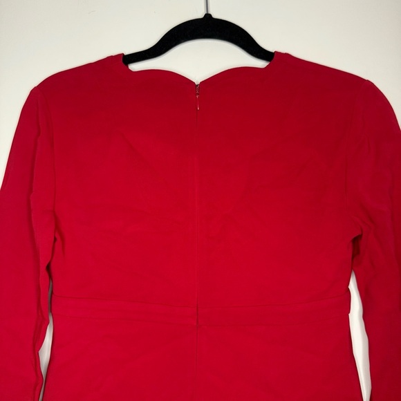 A.L.C. Eve Scalloped Edge Valentine’s Day Romantic Red Bell Sleeve Mini Dress - Picture 9 of 12